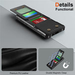 ZM11 For Samsung Galaxy A55 5G Case Leather +TPU Phone Cover Card Holder Kickstand