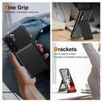 ZM11 For Samsung Galaxy A55 5G Case Leather +TPU Phone Cover Card Holder Kickstand