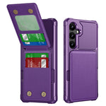 ZM11 For Samsung Galaxy A55 5G Case Leather +TPU Phone Cover Card Holder Kickstand