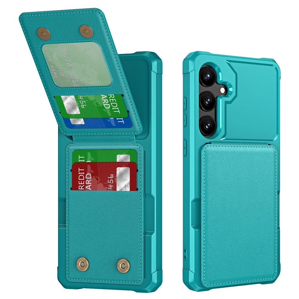 ZM11 For Samsung Galaxy A55 5G Case Leather +TPU Phone Cover Card Holder Kickstand