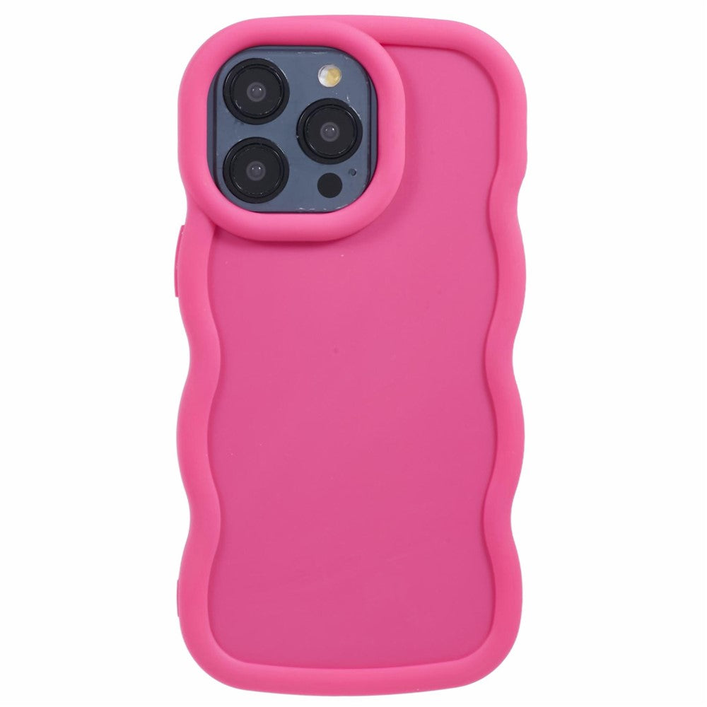 XL Series For iPhone 15 Pro Max Case Solid Color TPU Phone Cover with Wave Frame