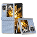 For Oppo Find N3 Flip 5G Case Woven Texture Leather+PC Clear Edge Phone Cover