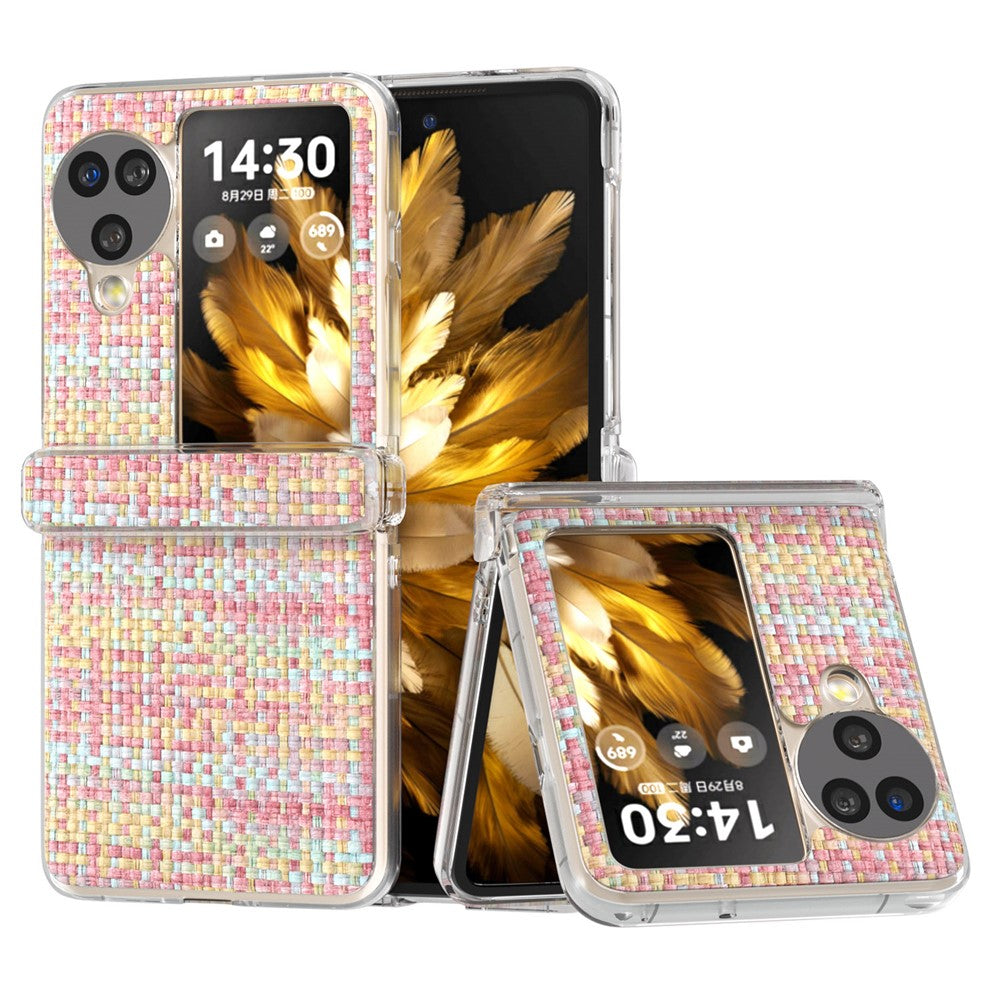For Oppo Find N3 Flip 5G Case Colorful Plaid Texture PU Leather+PC Back Phone Cover