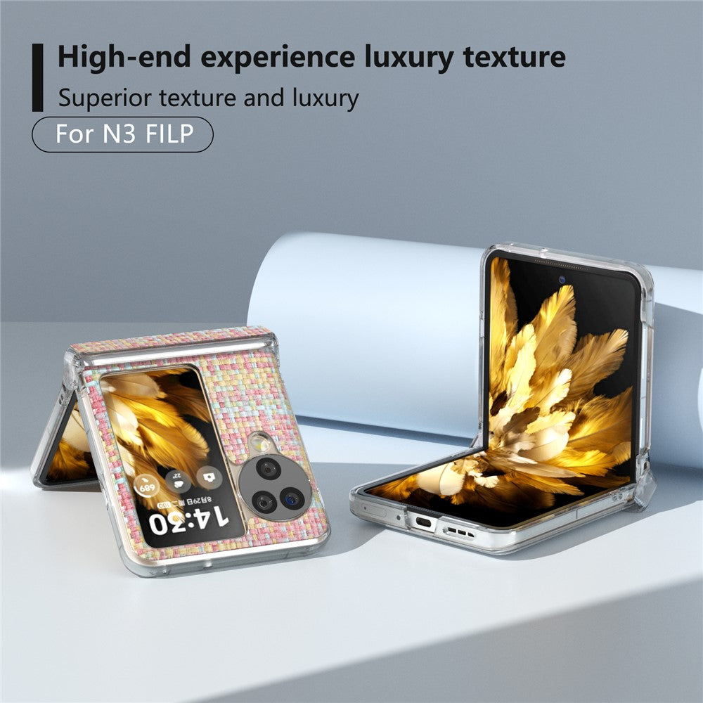 For Oppo Find N3 Flip 5G Case Colorful Plaid Texture PU Leather+PC Back Phone Cover