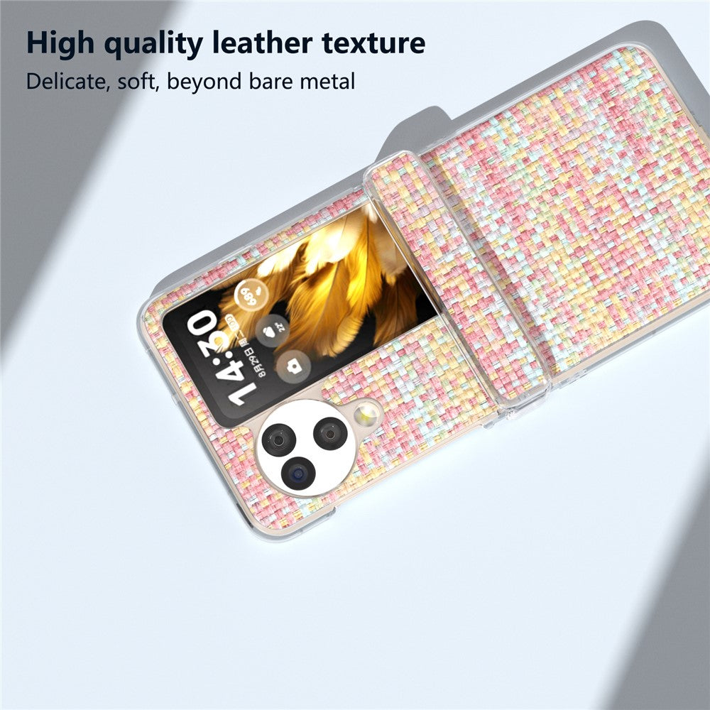For Oppo Find N3 Flip 5G Case Colorful Plaid Texture PU Leather+PC Back Phone Cover