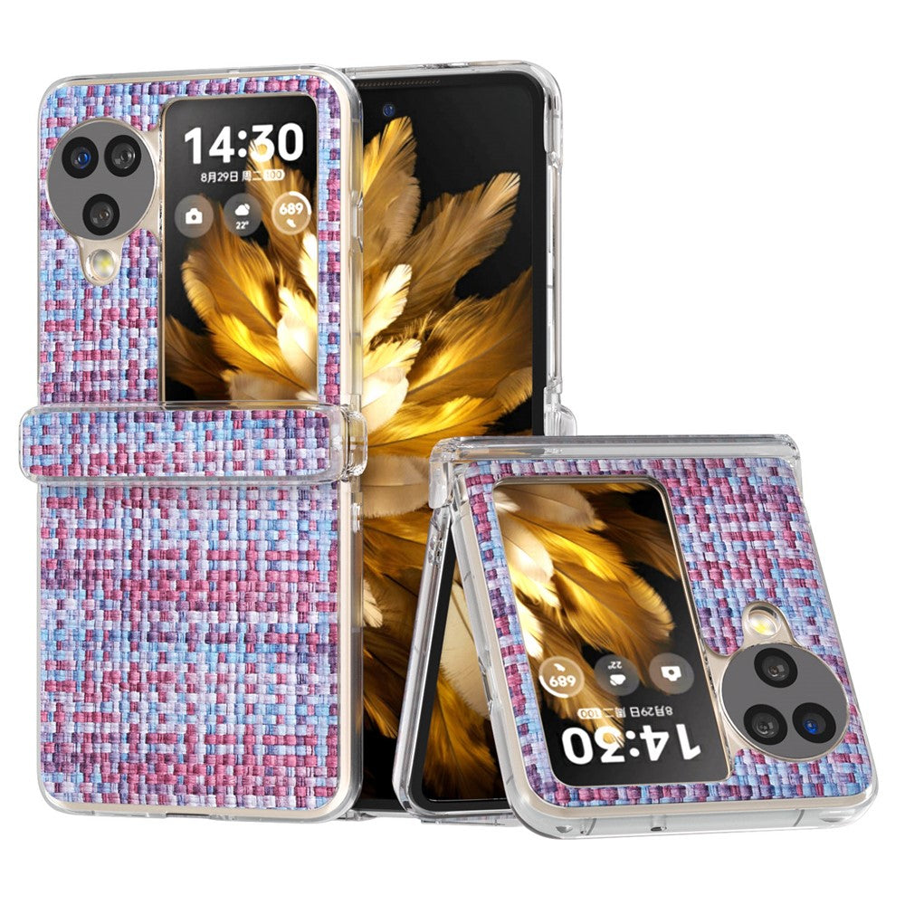For Oppo Find N3 Flip 5G Case Colorful Plaid Texture PU Leather+PC Back Phone Cover