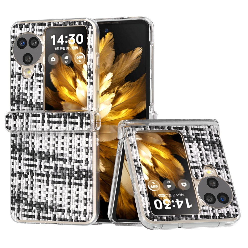For Oppo Find N3 Flip 5G Case Colorful Plaid Texture PU Leather+PC Back Phone Cover