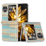 For Oppo Find N3 Flip 5G Case Colorful Plaid Texture PU Leather+PC Back Phone Cover