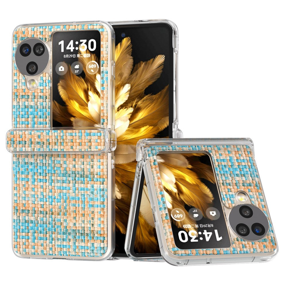 For Oppo Find N3 Flip 5G Case Colorful Plaid Texture PU Leather+PC Back Phone Cover
