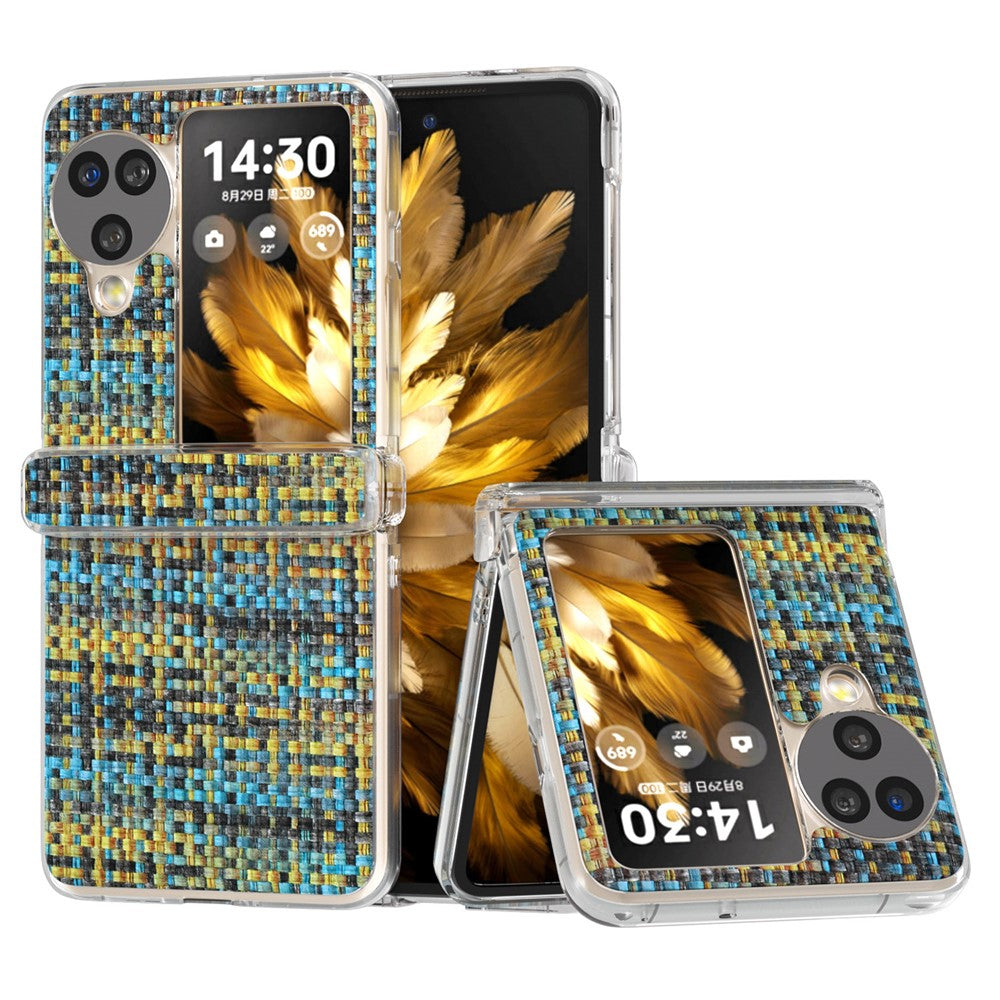For Oppo Find N3 Flip 5G Case Colorful Plaid Texture PU Leather+PC Back Phone Cover