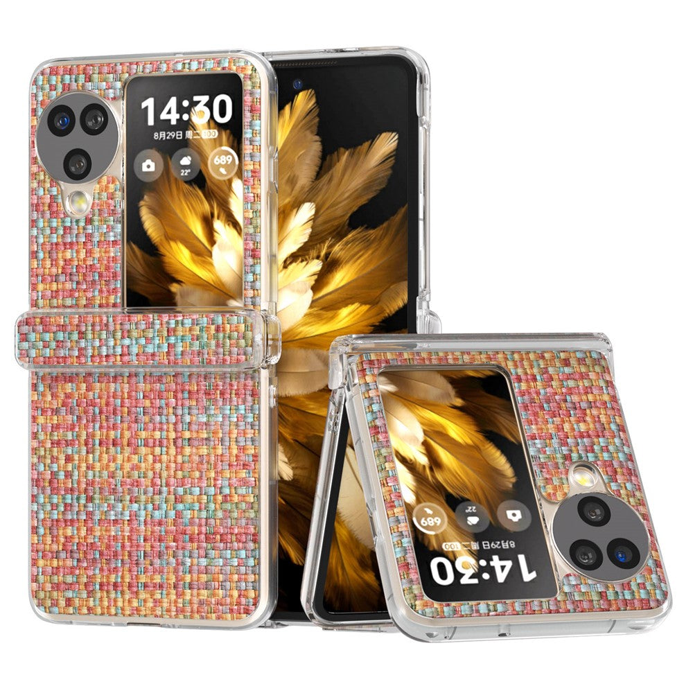 For Oppo Find N3 Flip 5G Case Colorful Plaid Texture PU Leather+PC Back Phone Cover