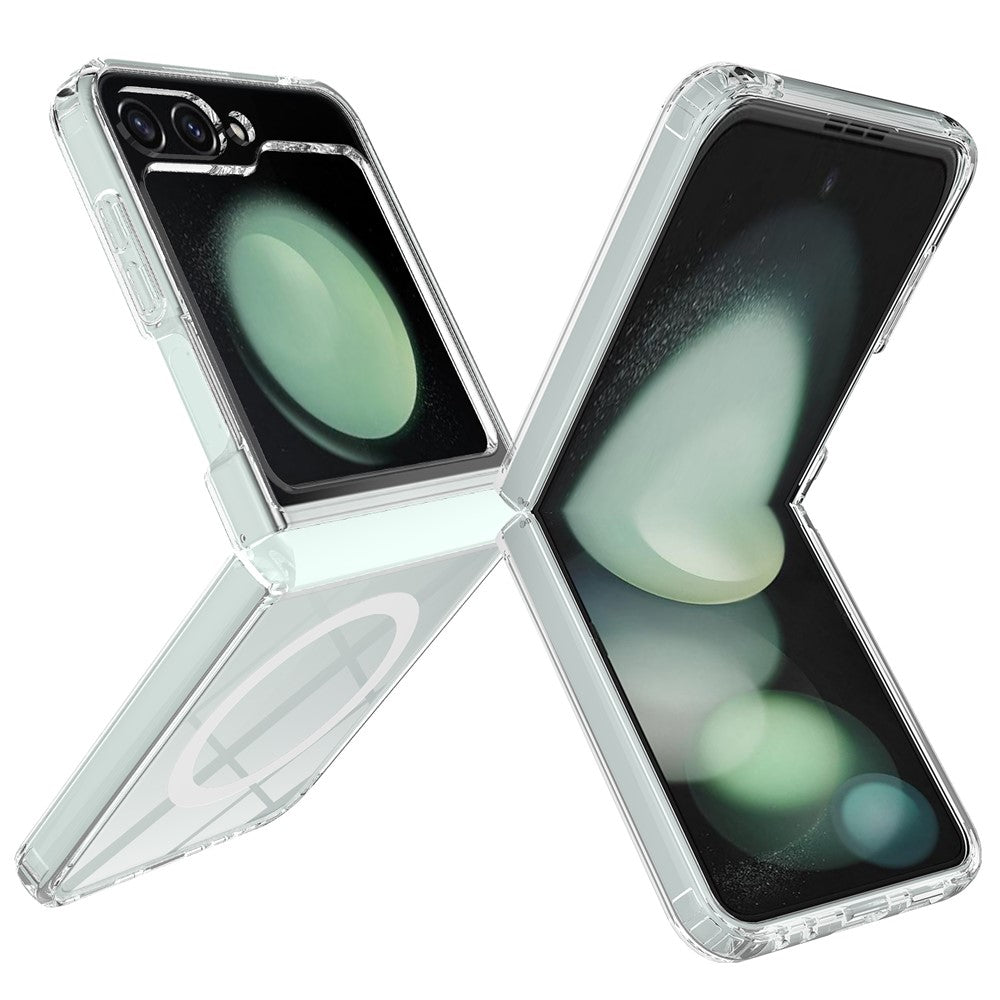Samsung Galaxy Z Flip7 FE 5G / Z Flip6 5G Magnetiskt skal TPU+Akryl Transparent Skydd