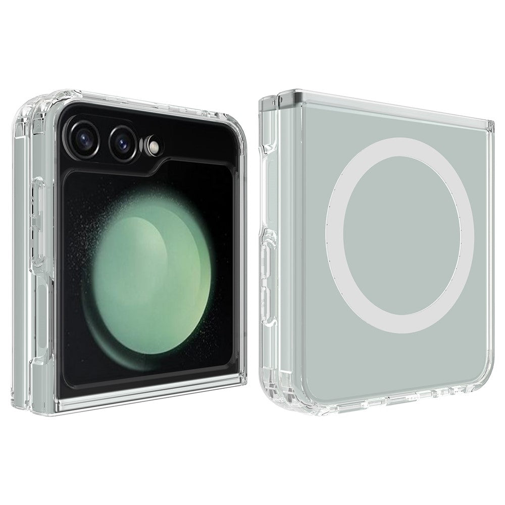 Samsung Galaxy Z Flip7 FE 5G / Z Flip6 5G Magnetiskt skal TPU+Akryl Transparent Skydd