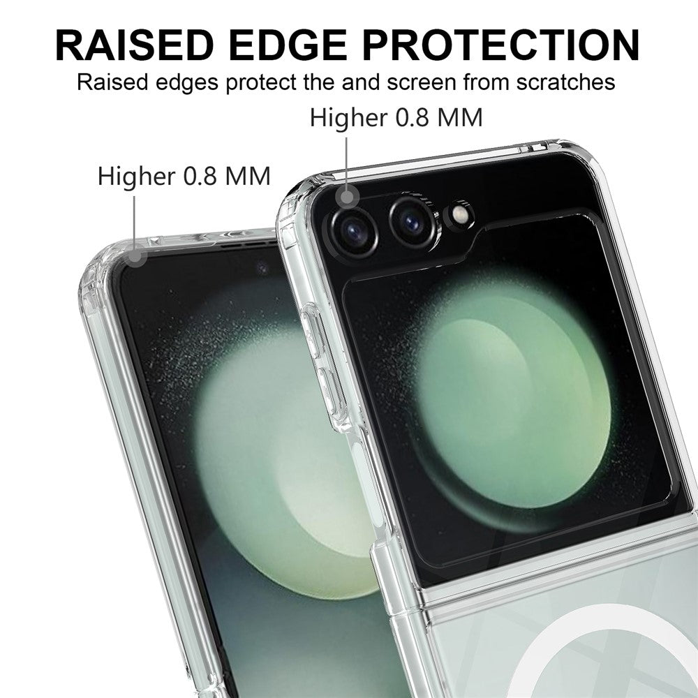 Samsung Galaxy Z Flip7 FE 5G / Z Flip6 5G Magnetiskt skal TPU+Akryl Transparent Skydd