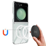Samsung Galaxy Z Flip7 FE 5G / Z Flip6 5G Magnetiskt skal TPU+Akryl Transparent Skydd