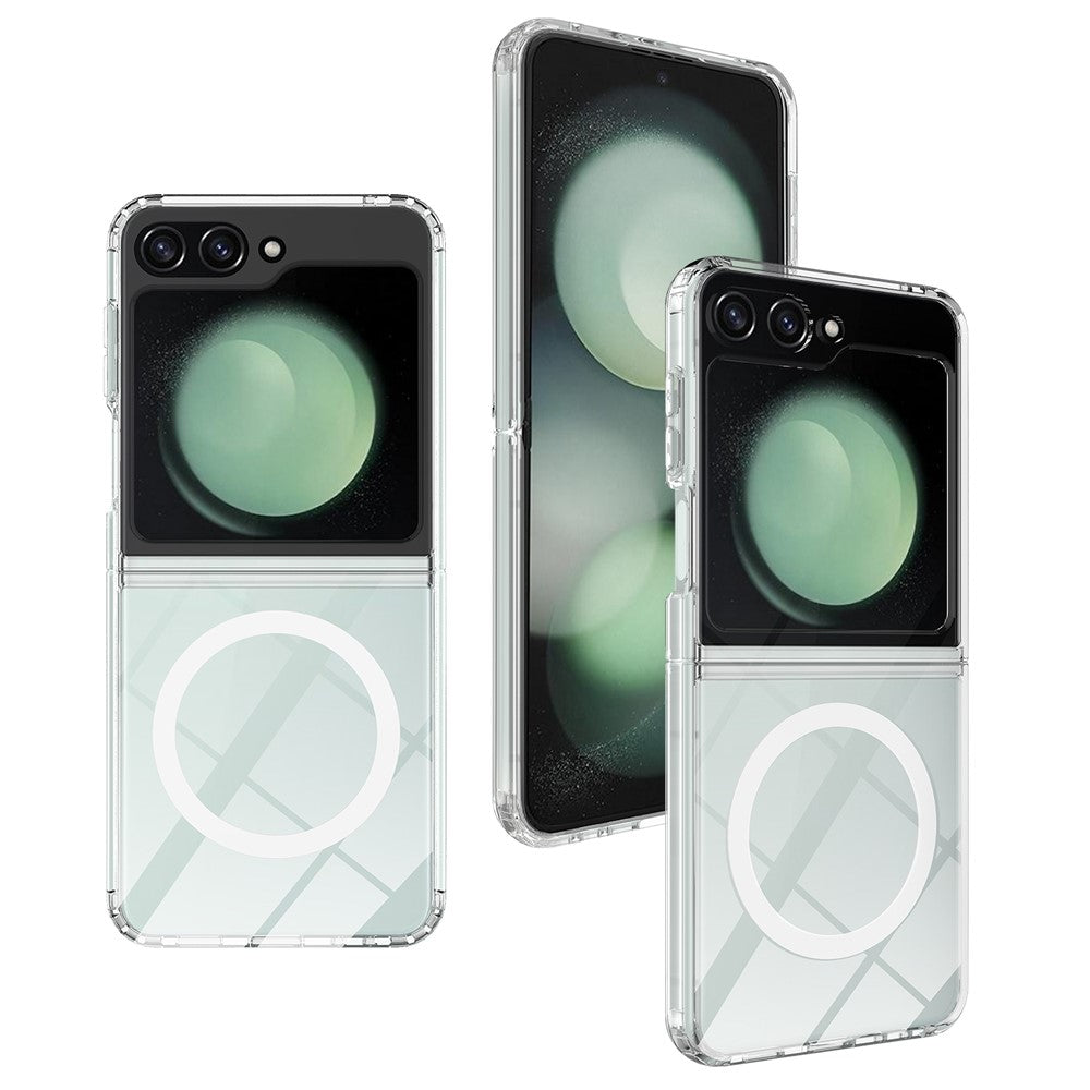 Samsung Galaxy Z Flip7 FE 5G / Z Flip6 5G Magnetiskt skal TPU+Akryl Transparent Skydd