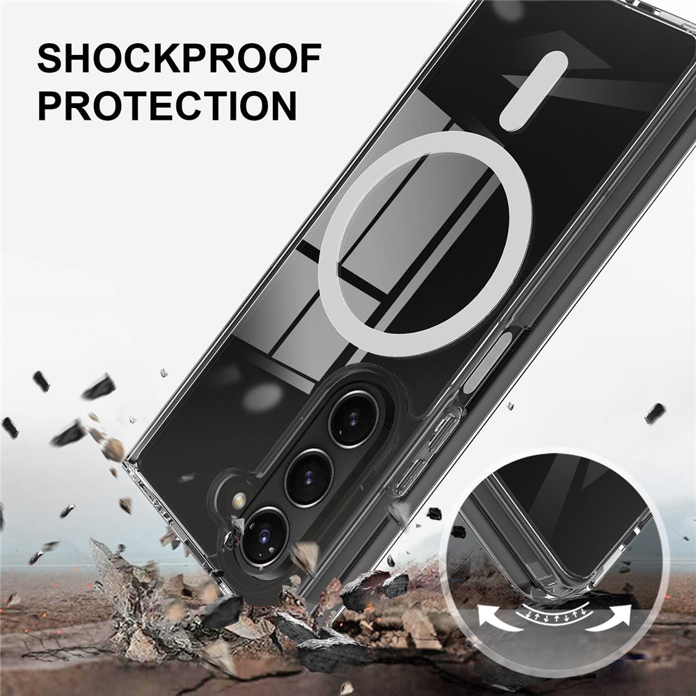 For Samsung Galaxy Z Fold6 5G Case Magnetic Case TPU+Acrylic Shockproof Phone Cover