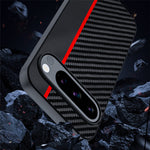 Til Google Pixel 9 Pro / Pixel 9 Etui, kulfiber-tekstur, tyndt PU-læder bagcover