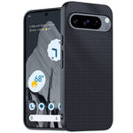 Til Google Pixel 9 Pro / Pixel 9 Etui, kulfiber-tekstur, tyndt PU-læder bagcover