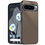 Til Google Pixel 9 Pro / Pixel 9 Etui, kulfiber-tekstur, tyndt PU-læder bagcover