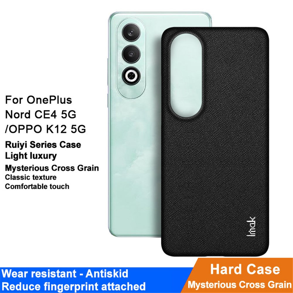 IMAK Ruiyi-serien för OnePlus Nord CE4 5G / Oppo K12-skal med läderbeläggning och PC-baksida