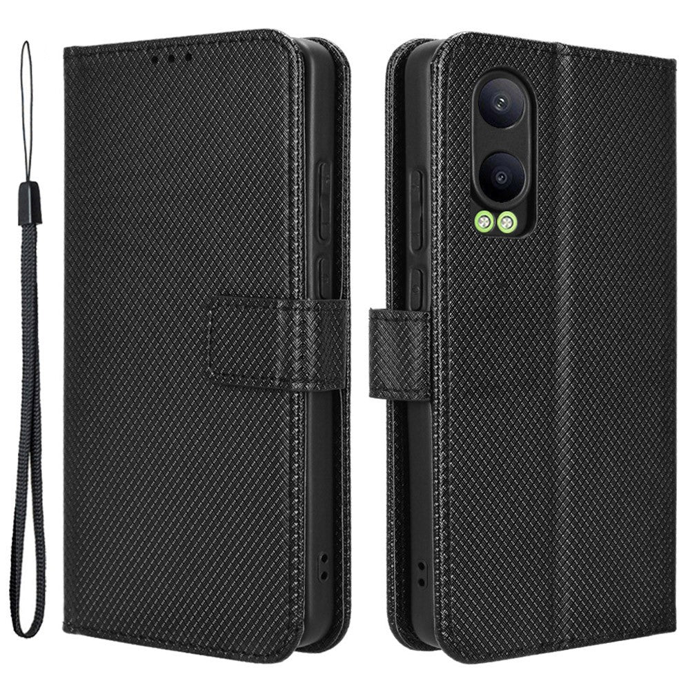 OnePlus Nord CE4 Lite 5G / Oppo K12x 5G (Kina) skal diamantstruktur lädermobilskal