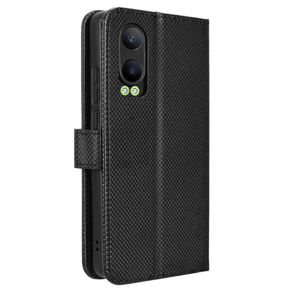 OnePlus Nord CE4 Lite 5G / Oppo K12x 5G (Kina) skal diamantstruktur lädermobilskal
