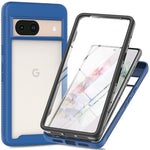 Til Google Pixel 8a Cover PC+TPU Klart Telefoncover med PET Skærmfilm Allround Beskyttelse