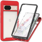 Til Google Pixel 8a Cover PC+TPU Klart Telefoncover med PET Skærmfilm Allround Beskyttelse