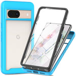 Til Google Pixel 8a Cover PC+TPU Klart Telefoncover med PET Skærmfilm Allround Beskyttelse