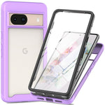 Til Google Pixel 8a Cover PC+TPU Klart Telefoncover med PET Skærmfilm Allround Beskyttelse