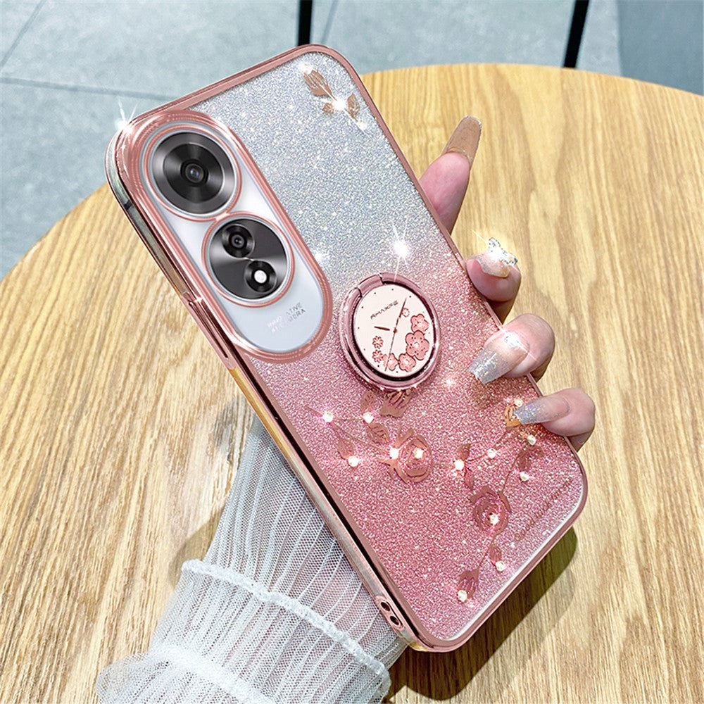 KADEM For Oppo A60 4G Case Kickstand Grip TPU Shiny Phone Cover Glitter Sparkly