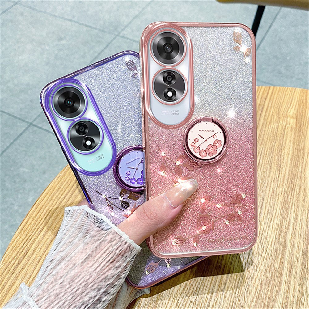KADEM For Oppo A60 4G Case Kickstand Grip TPU Shiny Phone Cover Glitter Sparkly