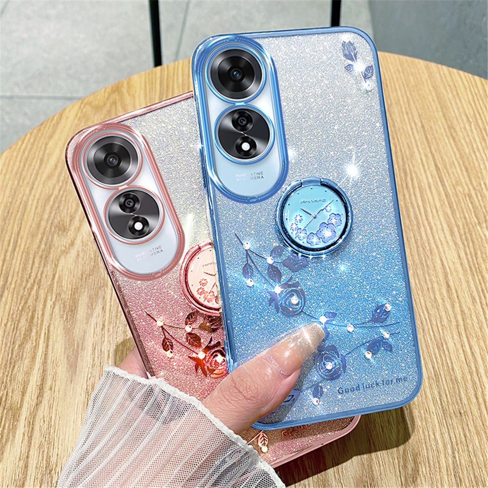 KADEM For Oppo A60 4G Case Kickstand Grip TPU Shiny Phone Cover Glitter Sparkly