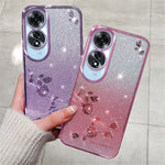 KADEM For Oppo A60 4G TPU Case Rhinestone Decor Phone Cover Flower Pattern