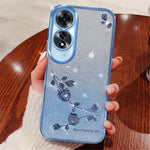 KADEM For Oppo A60 4G TPU Case Rhinestone Decor Phone Cover Flower Pattern