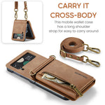 DG.MING M5 Series for Samsung Galaxy Z Flip4 5G Case RFID Blocking PU Leather+PC Folding Phone Cover
