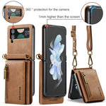 DG.MING M5 Series for Samsung Galaxy Z Flip4 5G Case RFID Blocking PU Leather+PC Folding Phone Cover