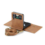 DG.MING M5 Series for Samsung Galaxy Z Flip4 5G Case RFID Blocking PU Leather+PC Folding Phone Cover
