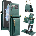 DG.MING M5 Series for Samsung Galaxy Z Flip4 5G Case RFID Blocking PU Leather+PC Folding Phone Cover