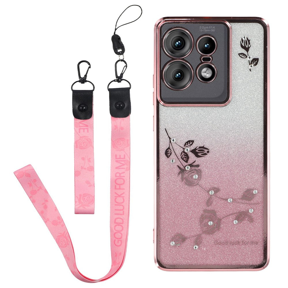 KADEM til Motorola Edge 50 Pro 5G cover, gradient TPU anti-fald telefoncover med snor