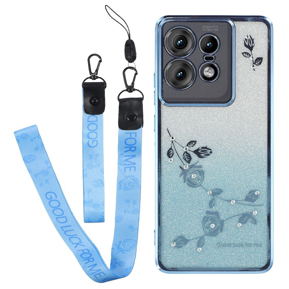 KADEM til Motorola Edge 50 Pro 5G cover, gradient TPU anti-fald telefoncover med snor