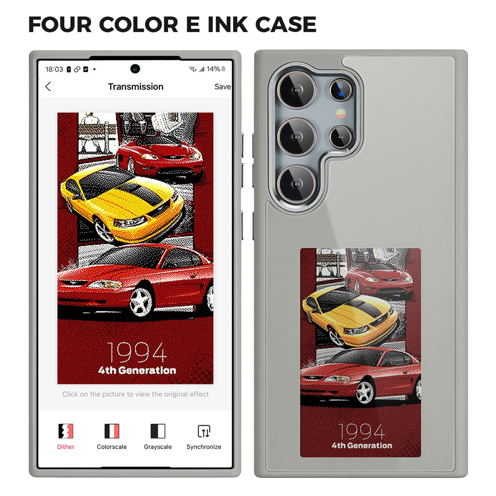 Samsung Galaxy S24 Ultra E Ink-mobilskal med 4-färgsskärm, NFC-mönster, gör-det-själv-mobilskal