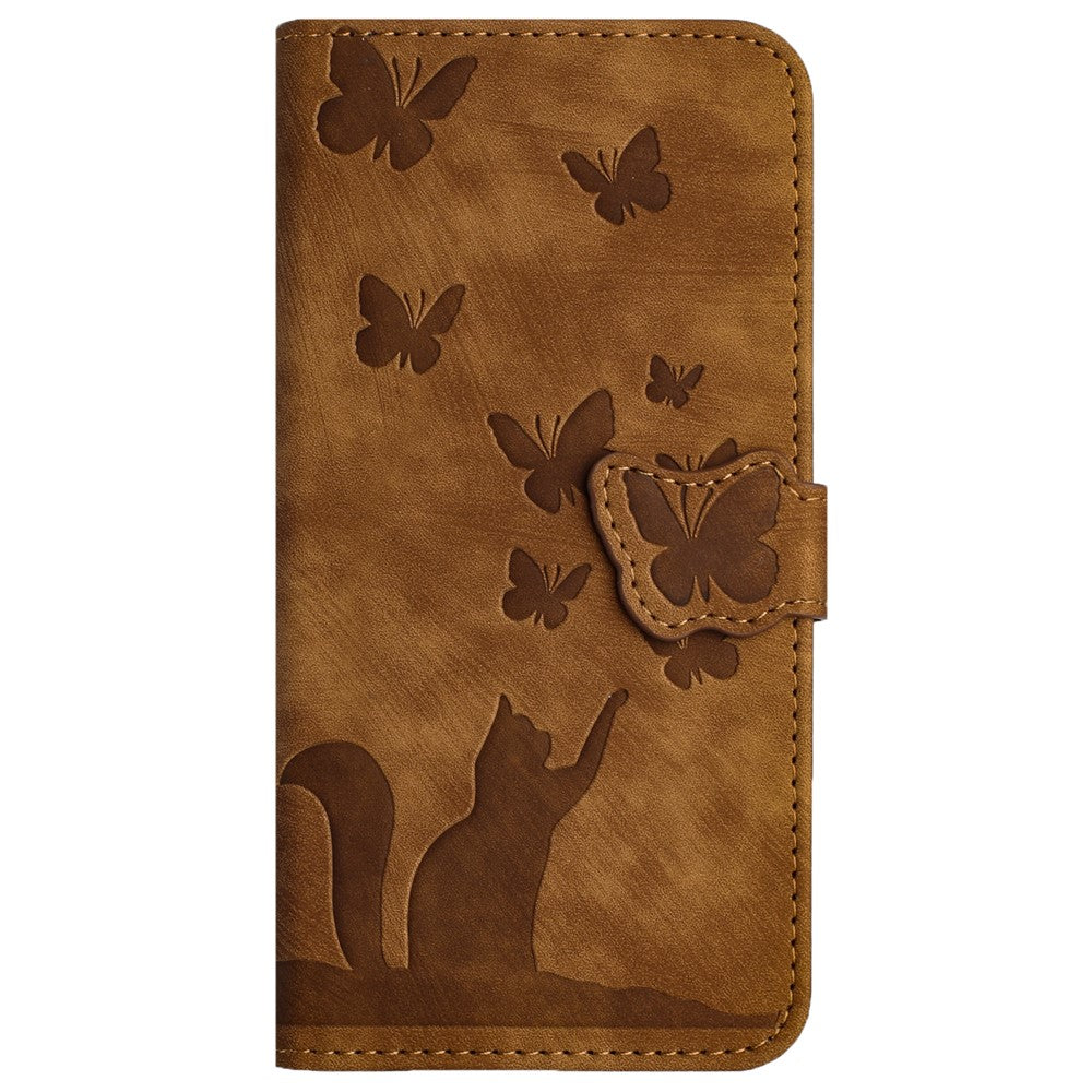 For Xiaomi Redmi Note 13 Pro 5G / Poco X6 5G Case Butterfly Cat Imprinted Leather Flip Phone Cover