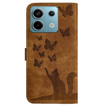 Xiaomi Redmi Note 13 Pro 5G / Poco X6 5G-skal med fjärilskatt och prägel i läder, flipfodral