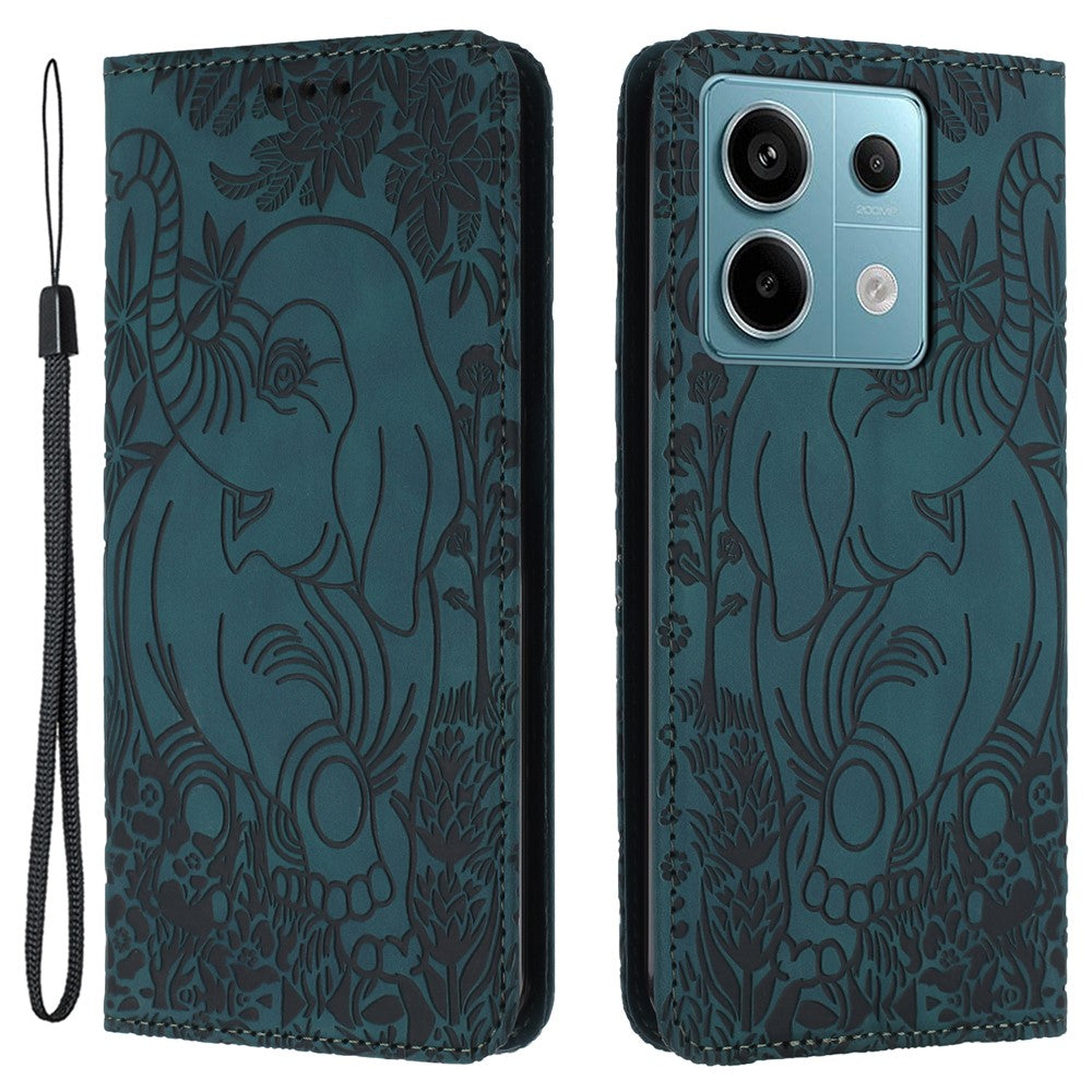 For Xiaomi Redmi Note 13 Pro 5G / Poco X6 5G Case Elephant Pattern Leather Phone Cover