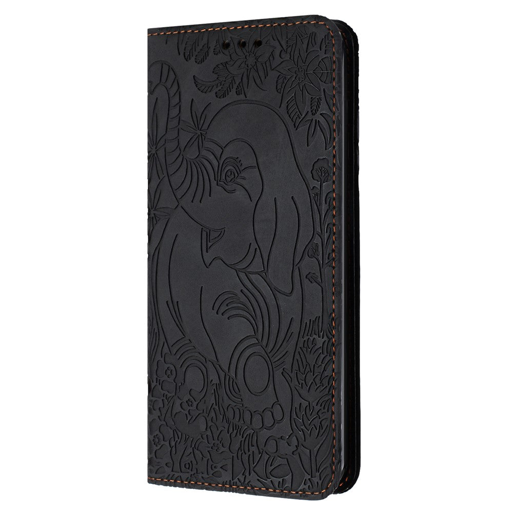 For Xiaomi Redmi Note 13 4G Case Elephant Pattern Leather Phone Cover Magnetic Absorption