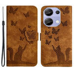 For Xiaomi Redmi Note 13 Pro 4G / Poco M6 Pro 4G Wallet Phone Case Butterfly Cat Imprint Leather Cover