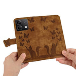 For Xiaomi Redmi Note 13 5G Wallet Case Butterfly Cat Imprint Leather Phone Cover