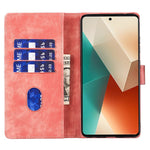 For Xiaomi Redmi Note 13 5G Case Love Heart Cat Imprinted Leather Phone Cover with Card Slots Stand